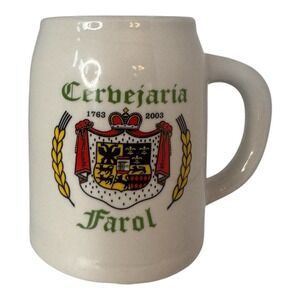 Beer Stein Ceramic Mug Cervejaria Farol Canela RS Brasil Sao Joaquim Pedreira SP